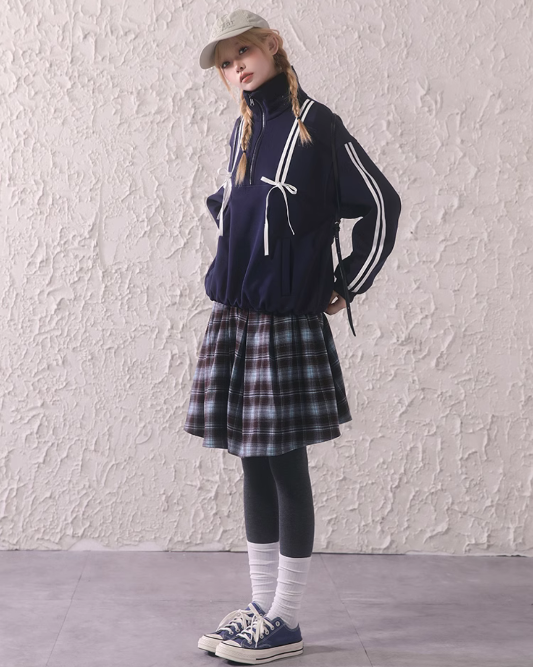 Ribbon Girly Track Jacket / Paid Skirt CYN0124