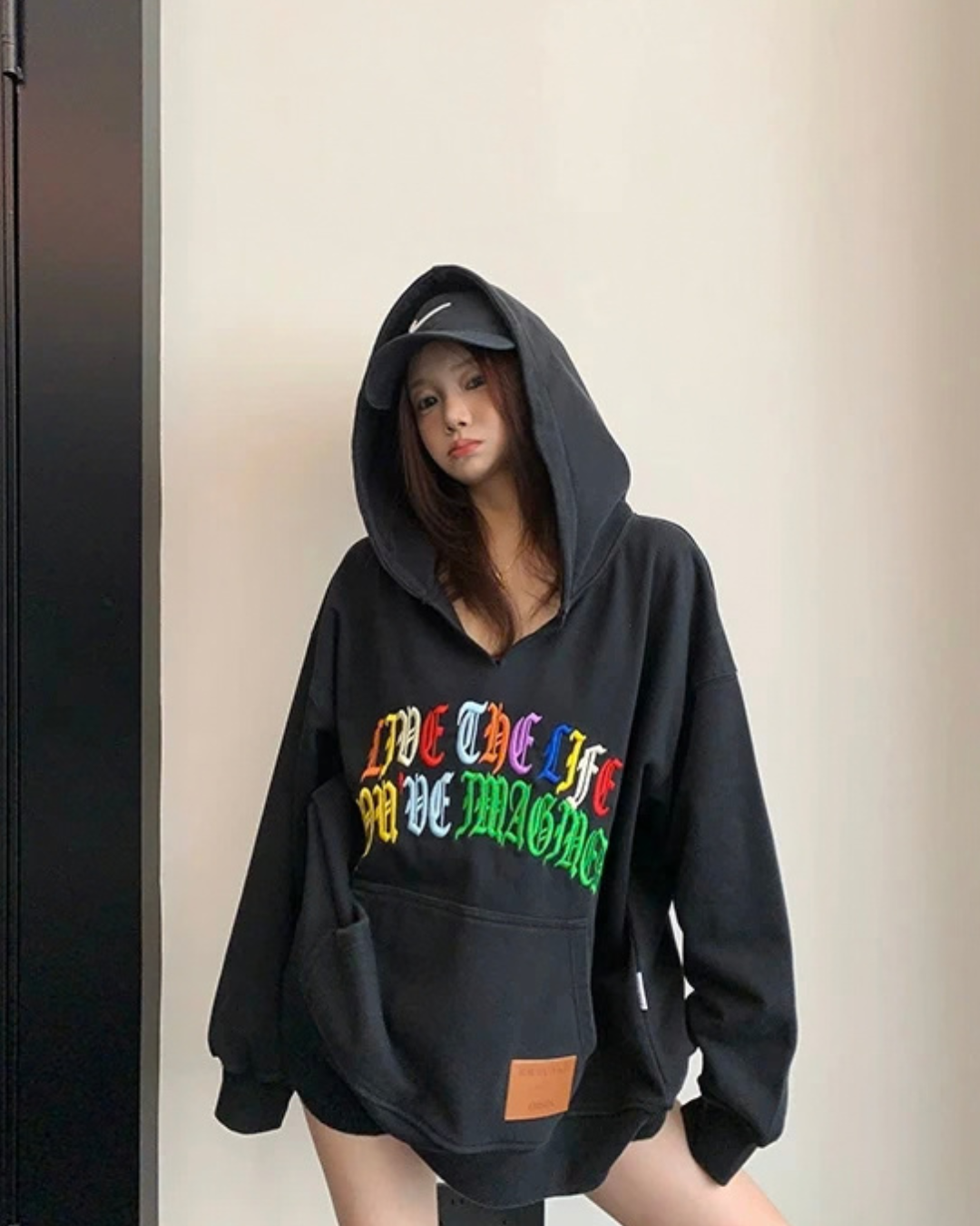 Key Neck Rainbow Logo Sweat Hoodie YLS1058