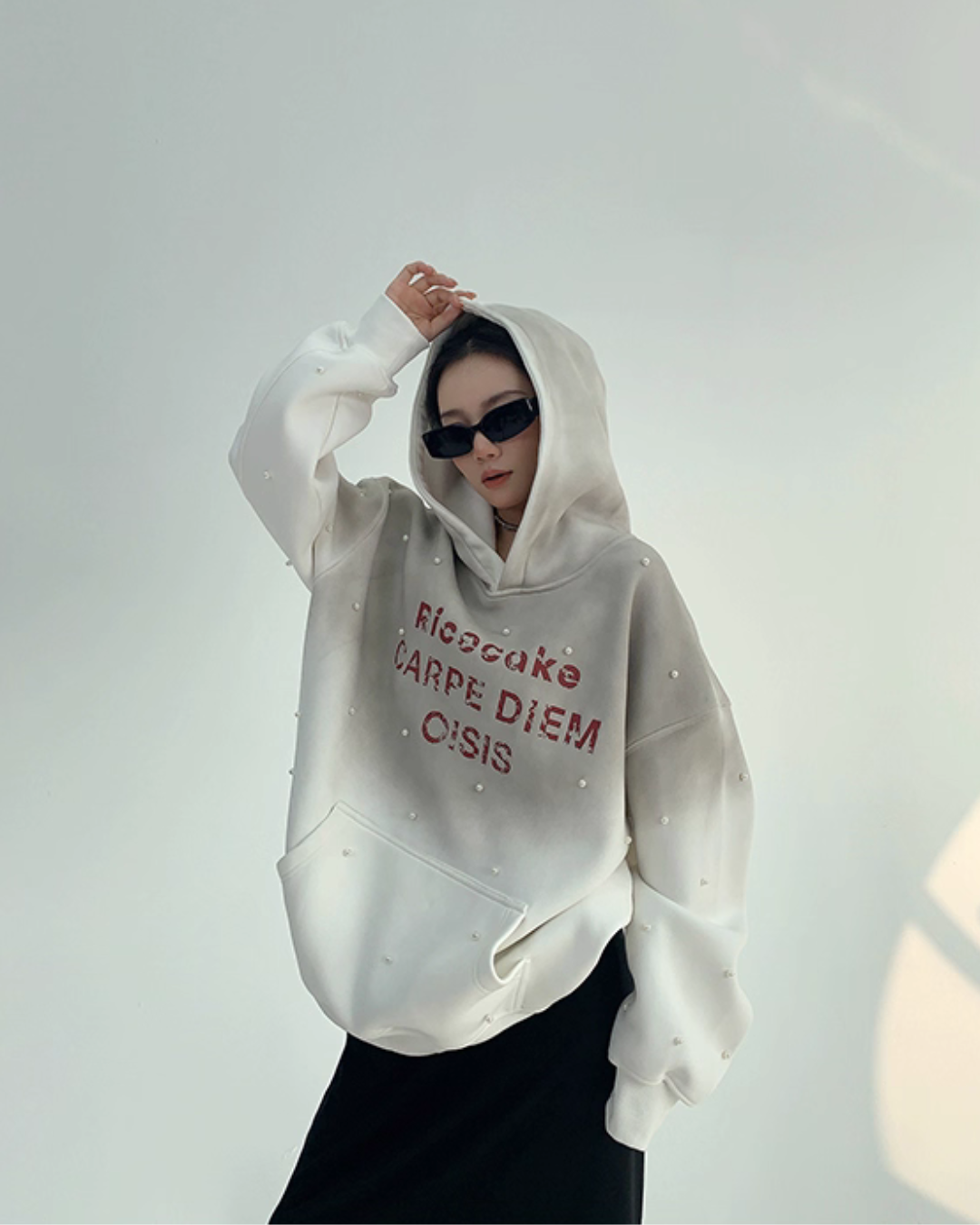 Gradient Studded Sweatshirt Hoodie YLS0987