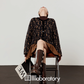 Leopard Round Neck Cardigan / Caramel Pleated Skirt LLA0553