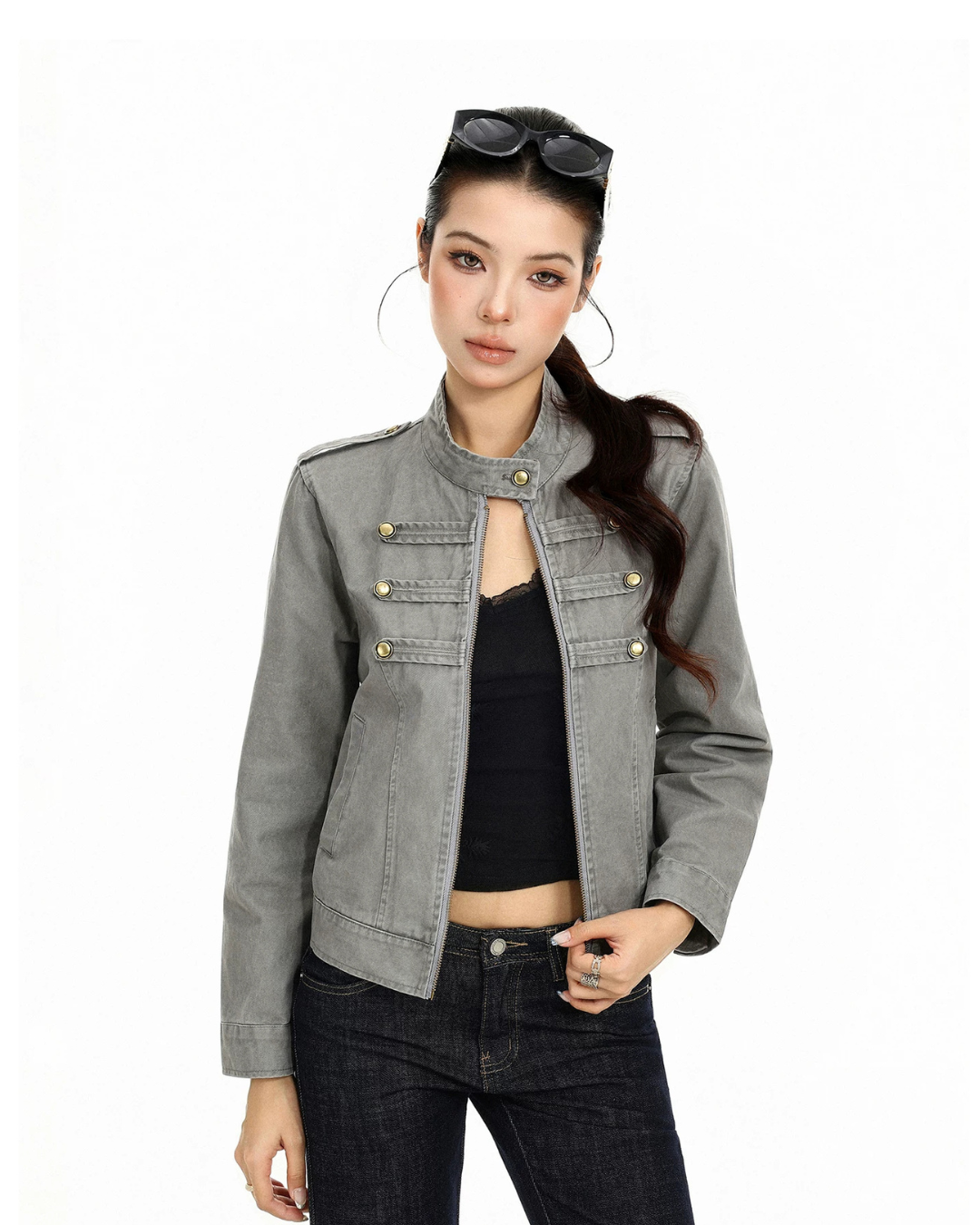 Stand Collar Biker Jacket BGS0058