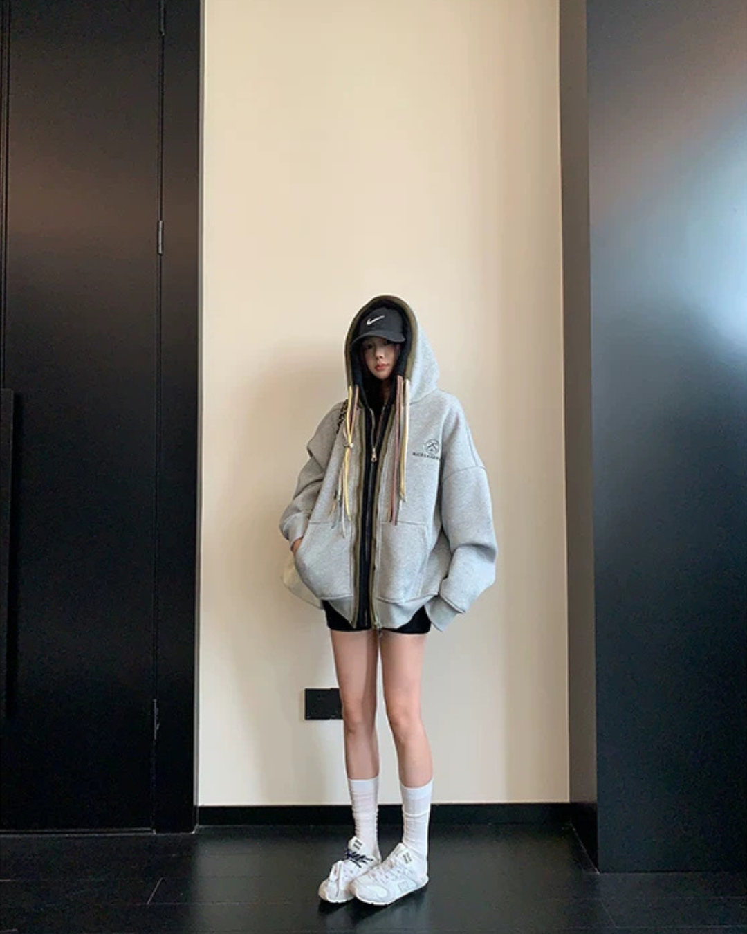 Colorful Drawcord Zip-Up Hoodie YLS1075