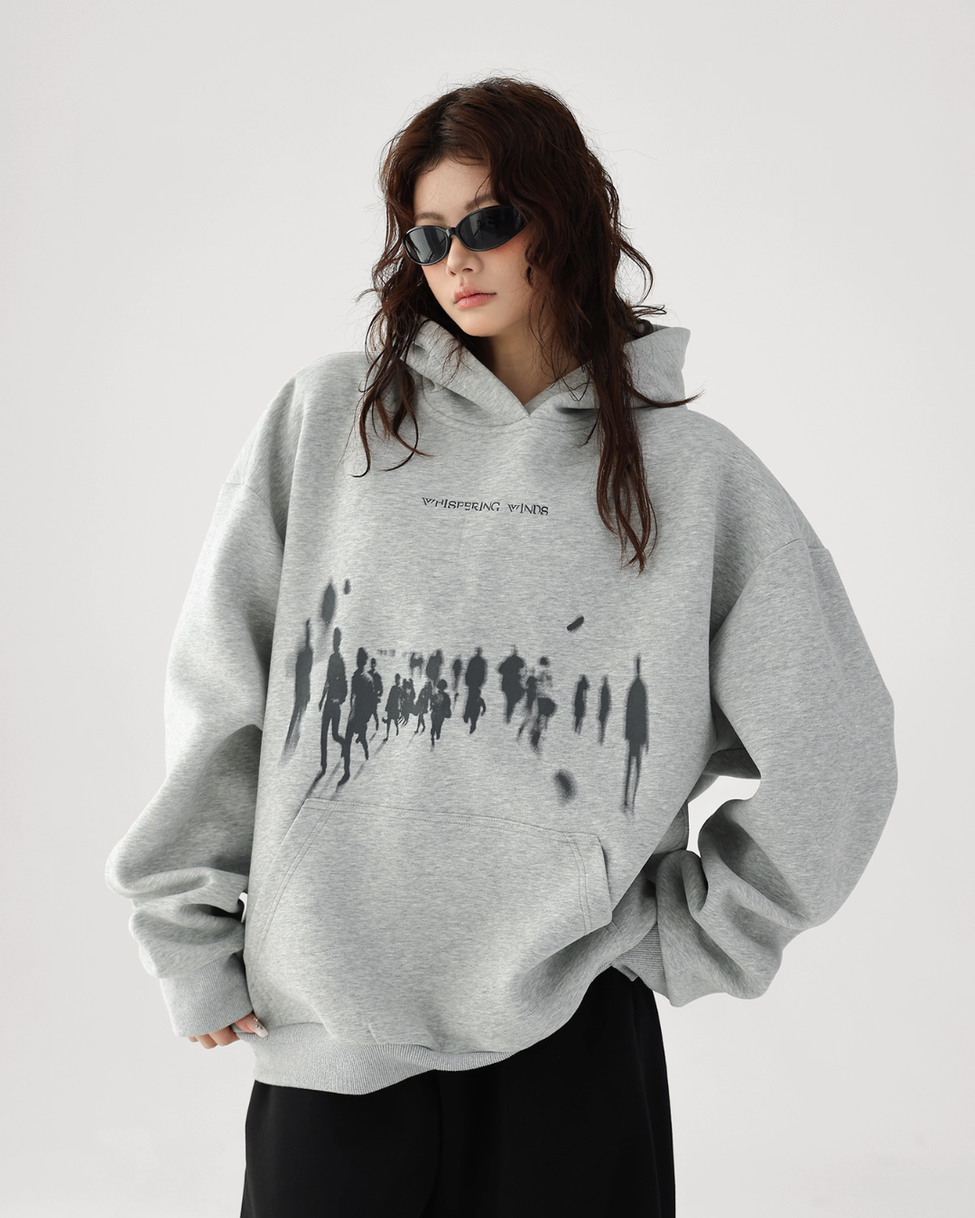 Blurry Figure Print Hoodie ACS0304