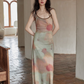 Marble Pattern Camisole Long Dress SMS0013