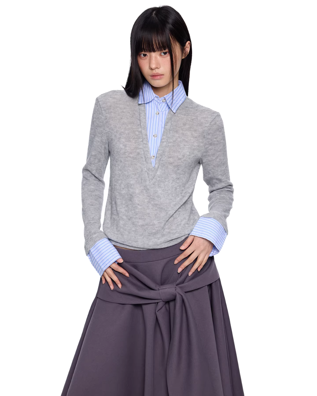 Shirt Docking Knit Top EZK0086