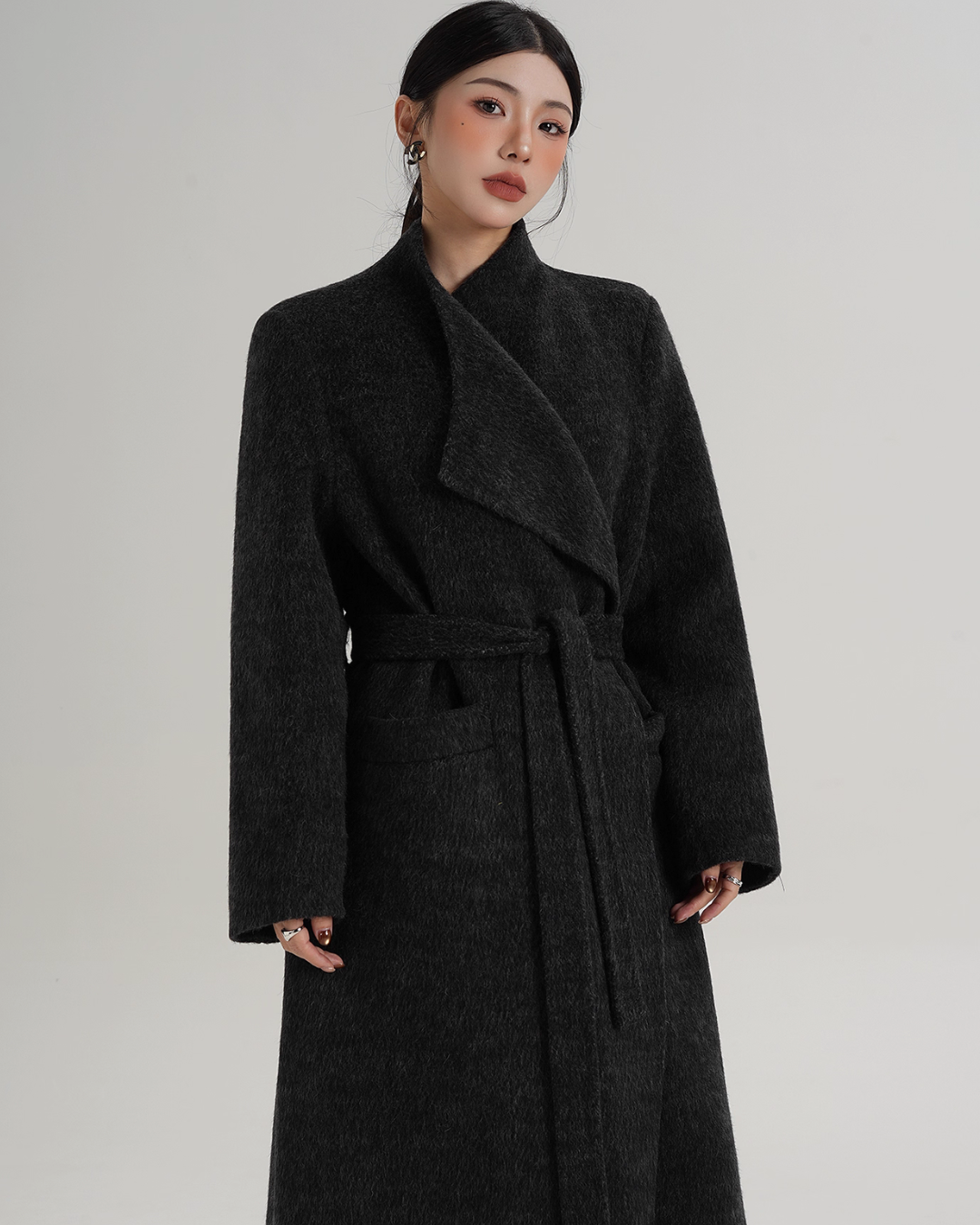 Waist Belt Wool Coat SRS0389