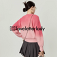 Pink Gradient Knit Cardigan LLA0417