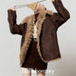 Faux Mouton Coat / Leopard Print Mini Skirt LLA0557
