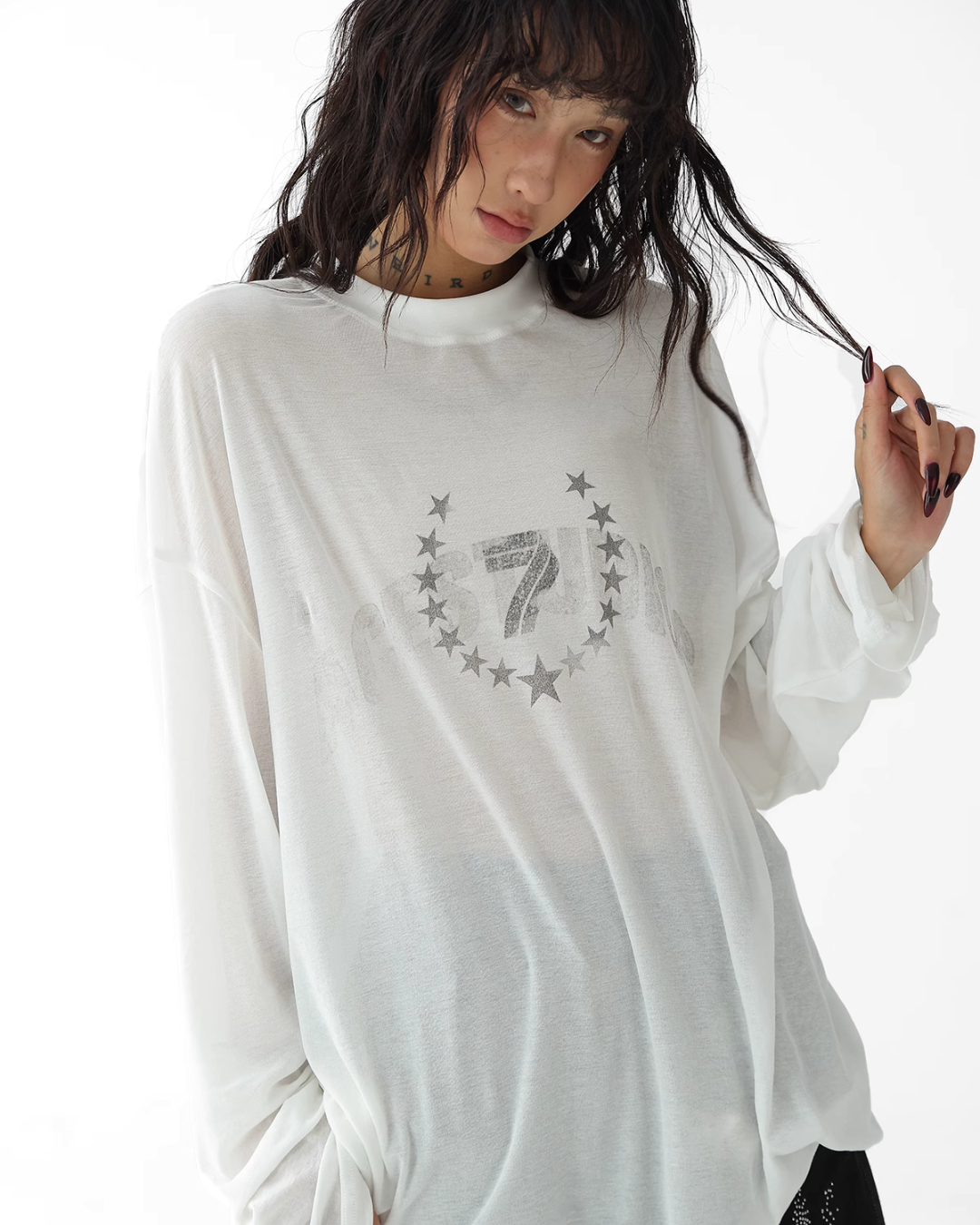 Star Print Loose T-Shirt  ACS0261