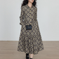 Retro Paid Flare Long Dress VAS0160