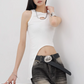 Asymmetrical Cut Design Tank Top KNH0008