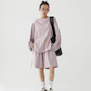 Loose Silhouette Long Sleeve Top / Wide Half Pants ACS0249