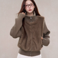 Stand Collar Fur Knit Jacket WDB0005