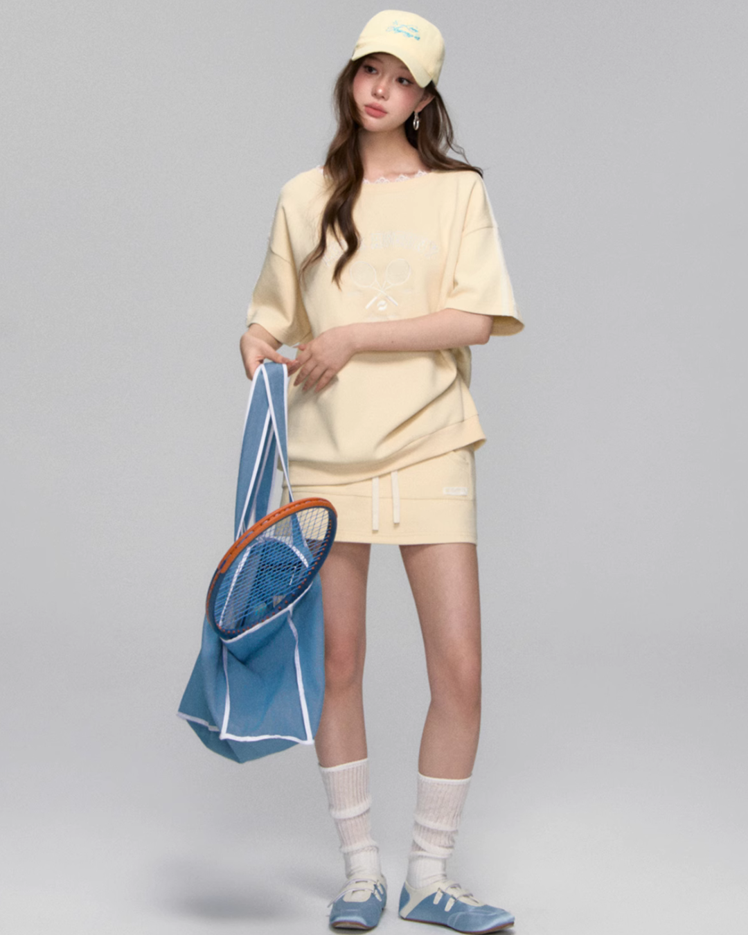 One Shoulder Sweat Top / Sweat Mini Skirt ASG0044