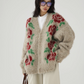 V-Neck Rose Knit Cardigan ACS0216