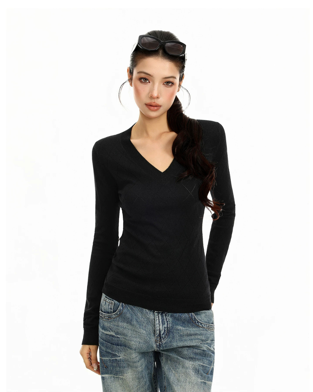 V-Neck Knit Top BGS0054