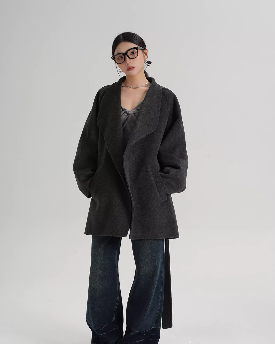 Stand Collar Mid-Length Coat SRS0355