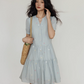 Flower Embroidery Tiered Mini Dress VAS0020