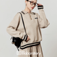 Cream Beige Knit Top / Pleated Skirt LLA0544