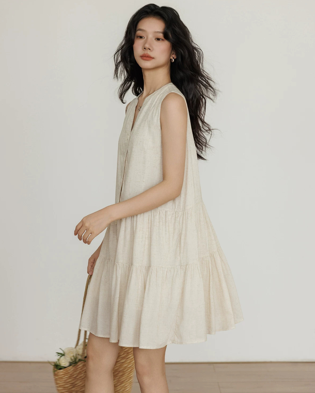 Sleeveless Tiered Mini Dress VAS0202