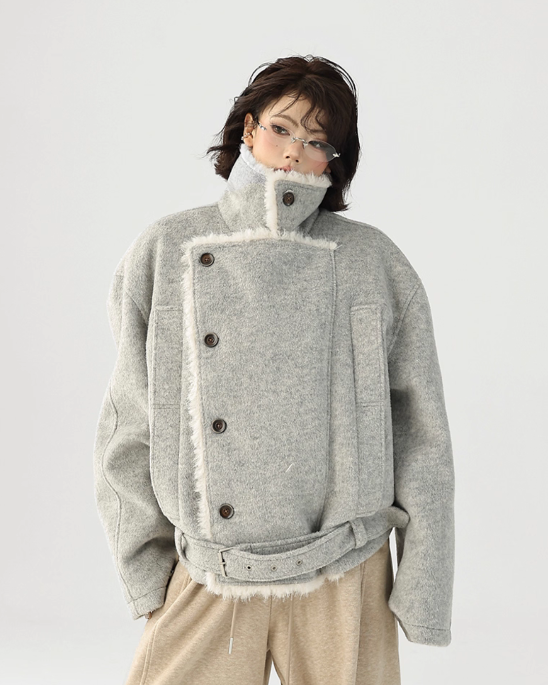 Fur Collar Trench Coat  ACS0346