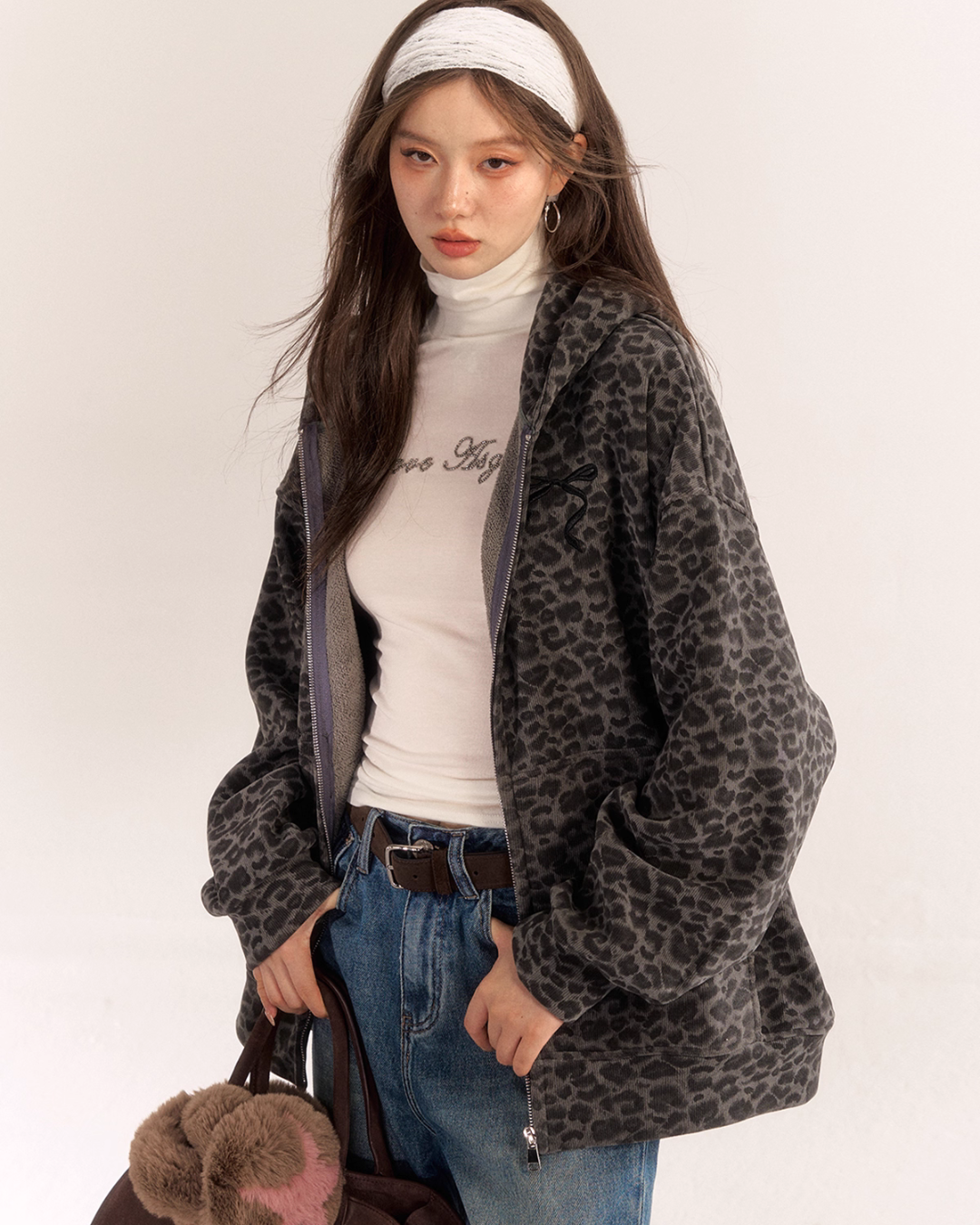 Leopard Print Knit Cardigan ASG0057