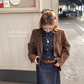 Rich Button Fold Collar Jacket DEM0004