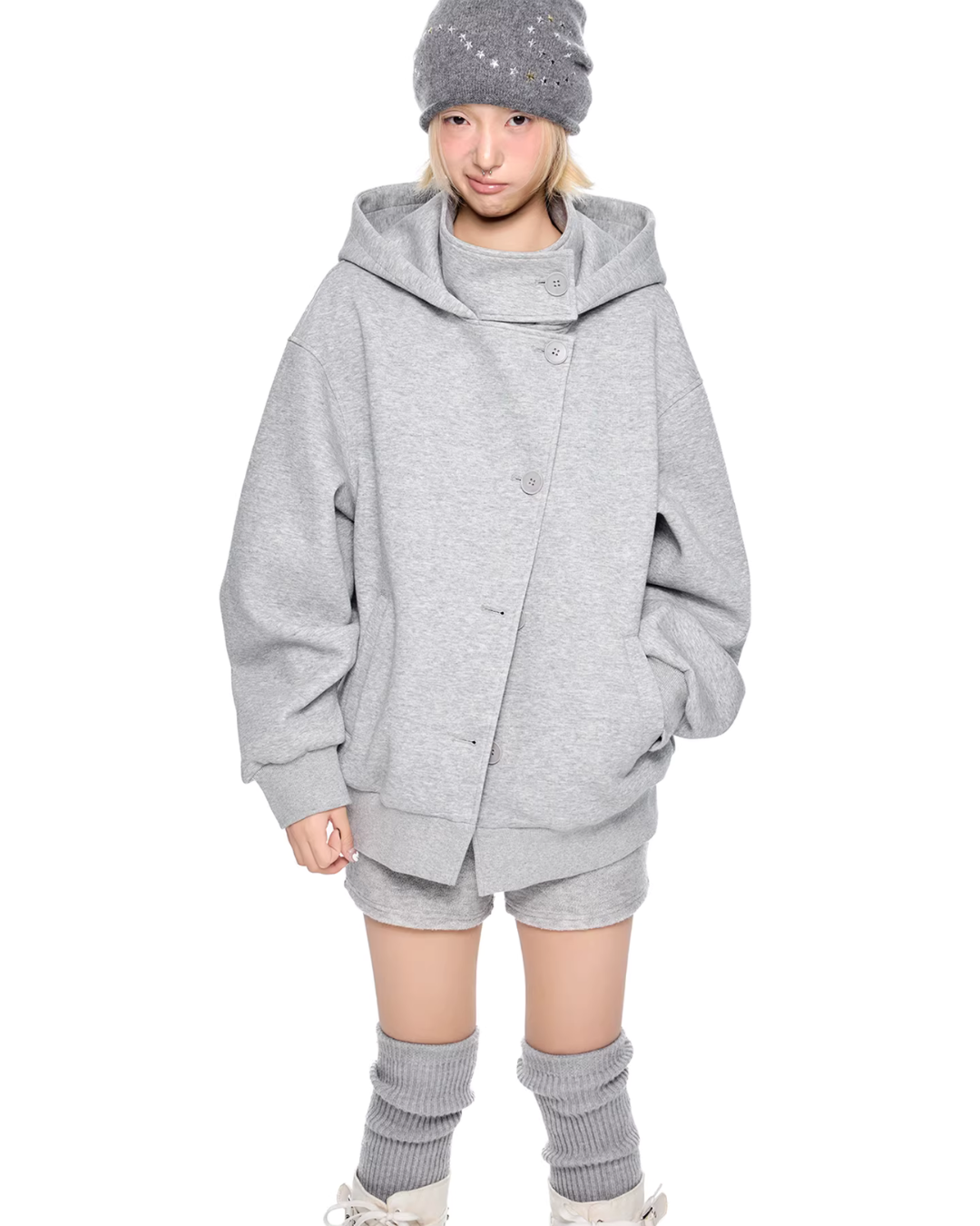 Short Wool Hooded Coat EZK0102