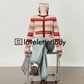 Round Neck Long Sleeve Striped Cardigan LLA0400