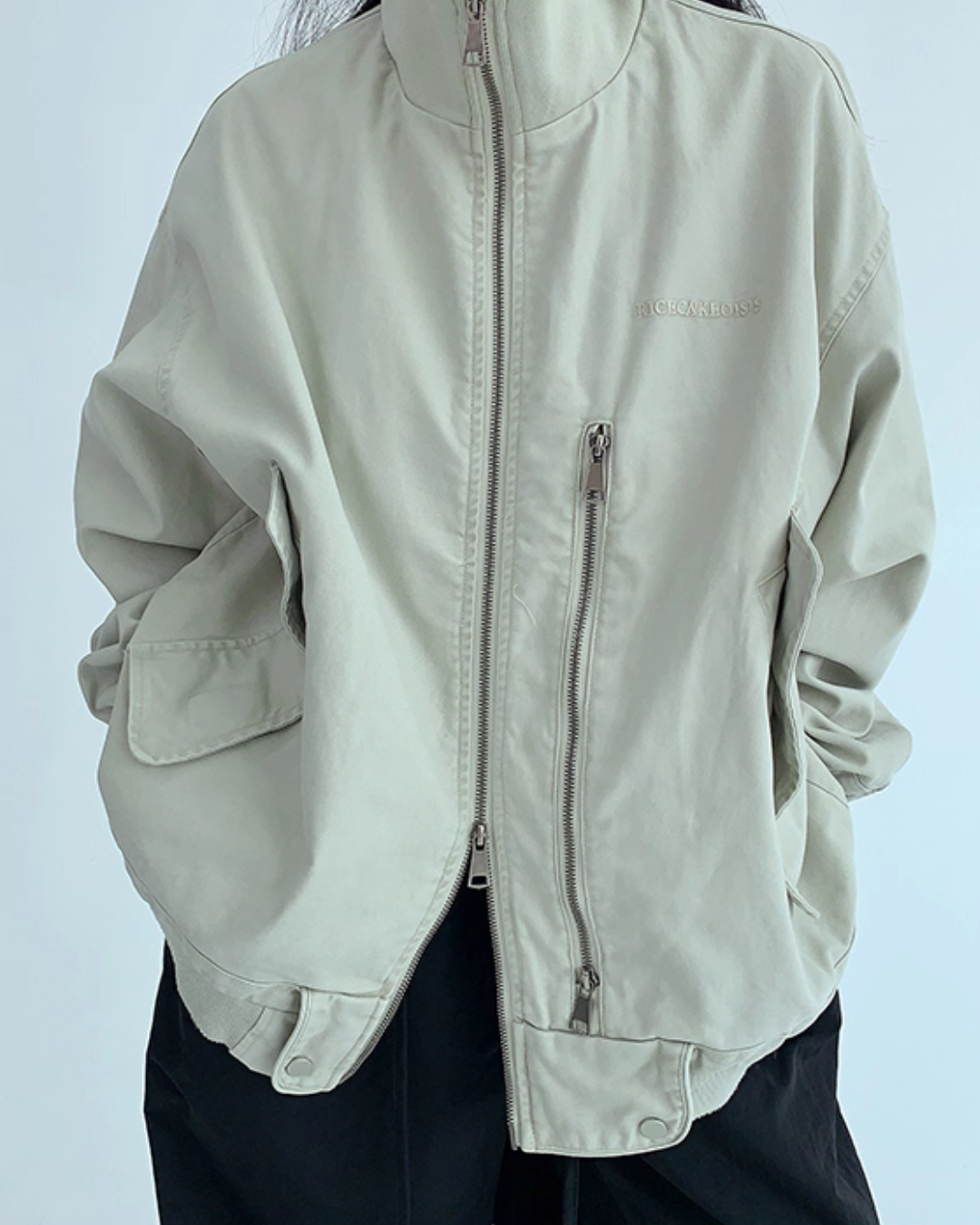 Double Zipper Stand Collar Jacket YLS0933