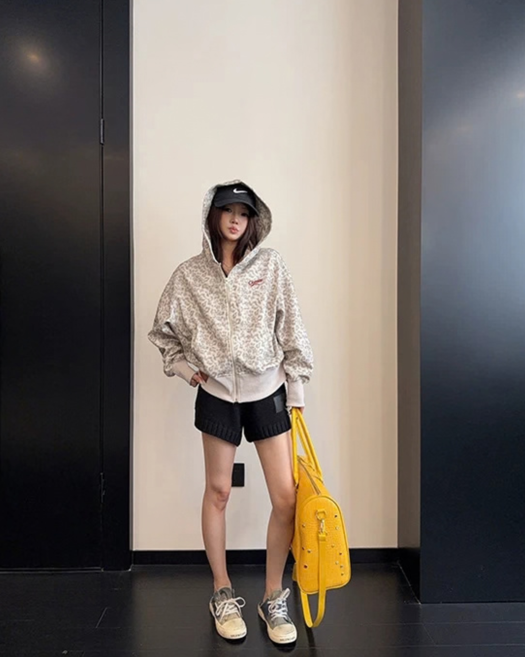 Leopard Print Zip Hoodie YLS1048
