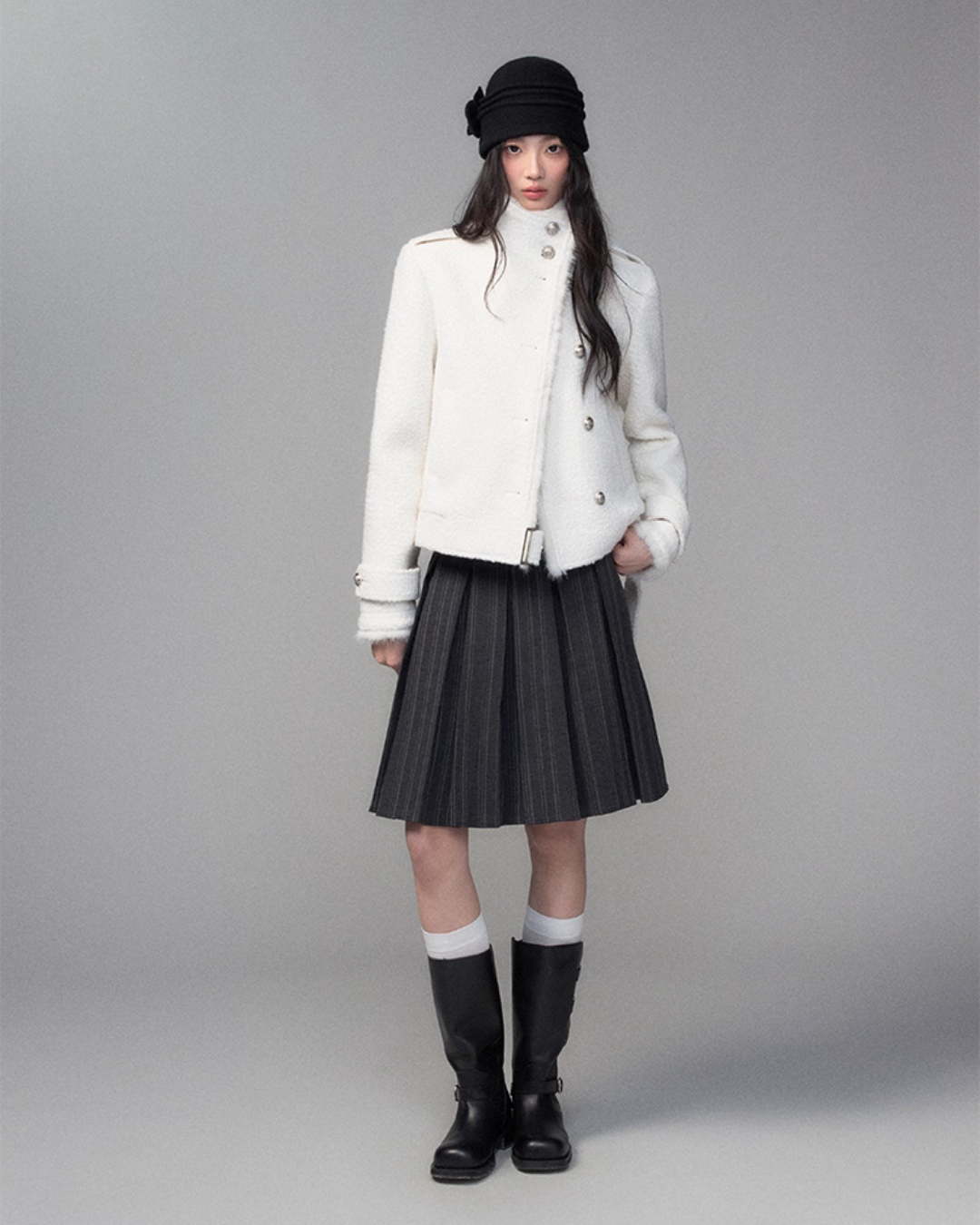 Stand Collar Wool Coat TRK0007