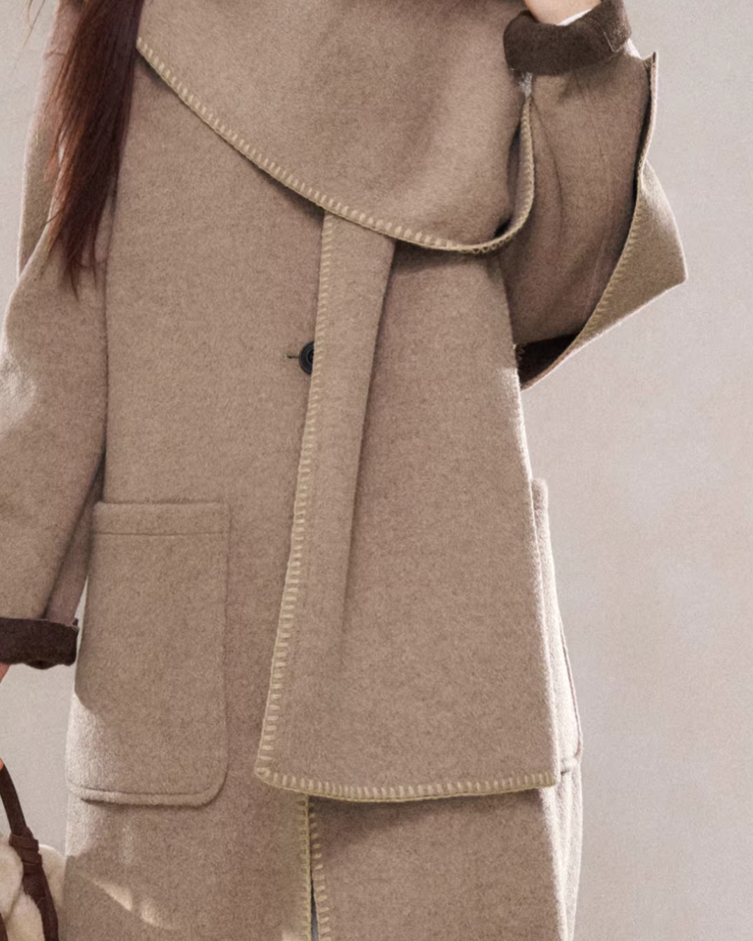 Scarf Collar Wool Coat WDB0004
