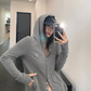 Snap Button Hooded Cardigan YLS1039