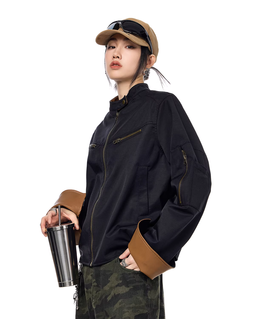 Zip Design Short Jacket ICM0084