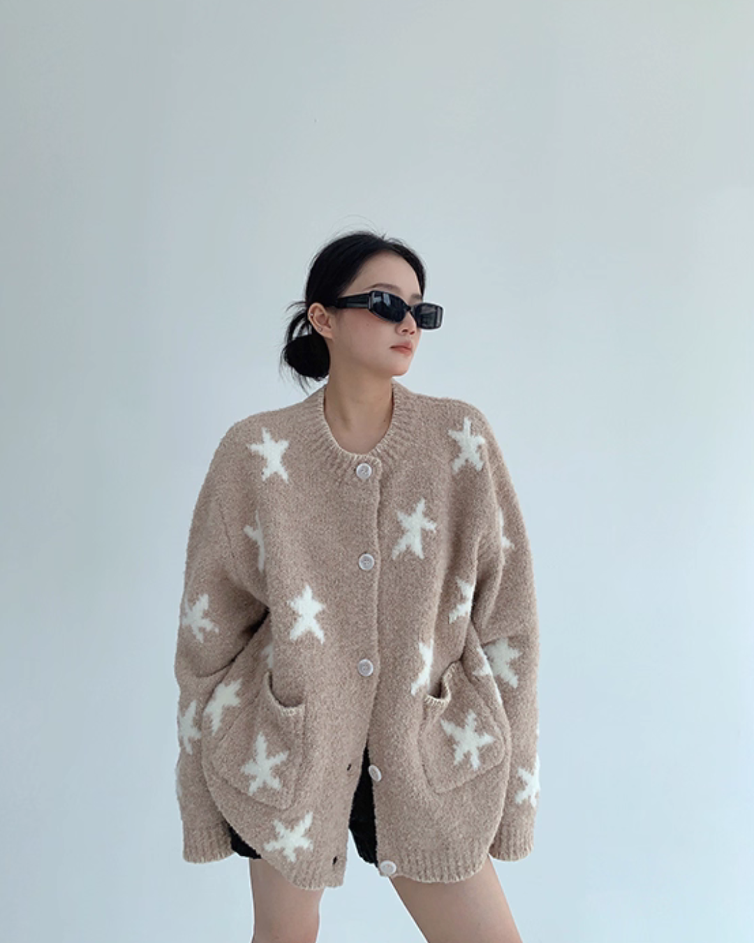 Star Patterned Knit Cardigan YLS1002