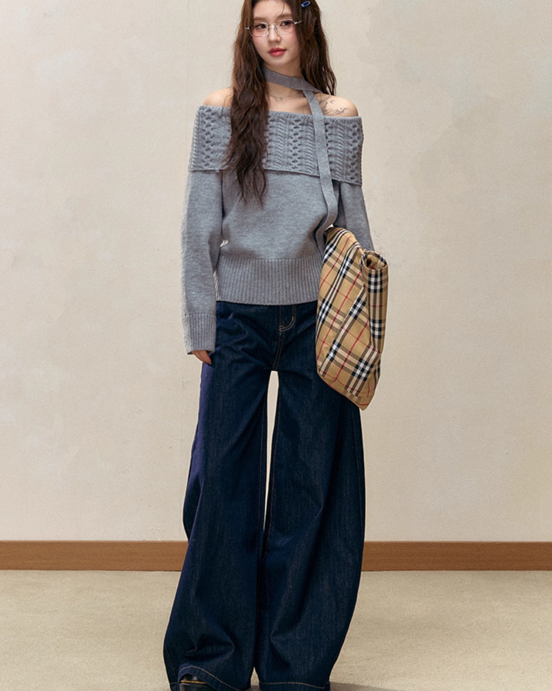 Off-Shoulder Tops / Wide Pants / Flared Long Skirts ELS0001