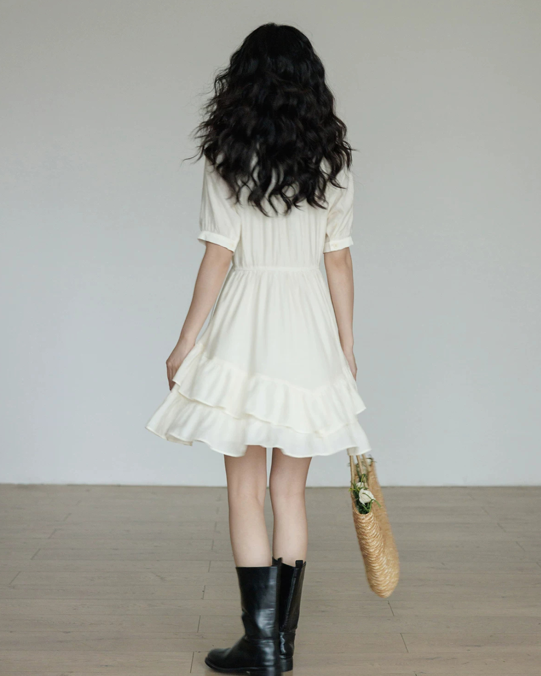 V-Neck Tiered Mini Dress VAS0201