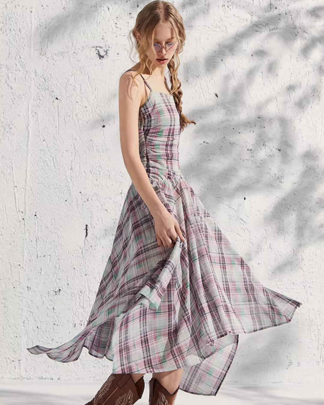 Vintage Plaid Suspender Dress BBK0001