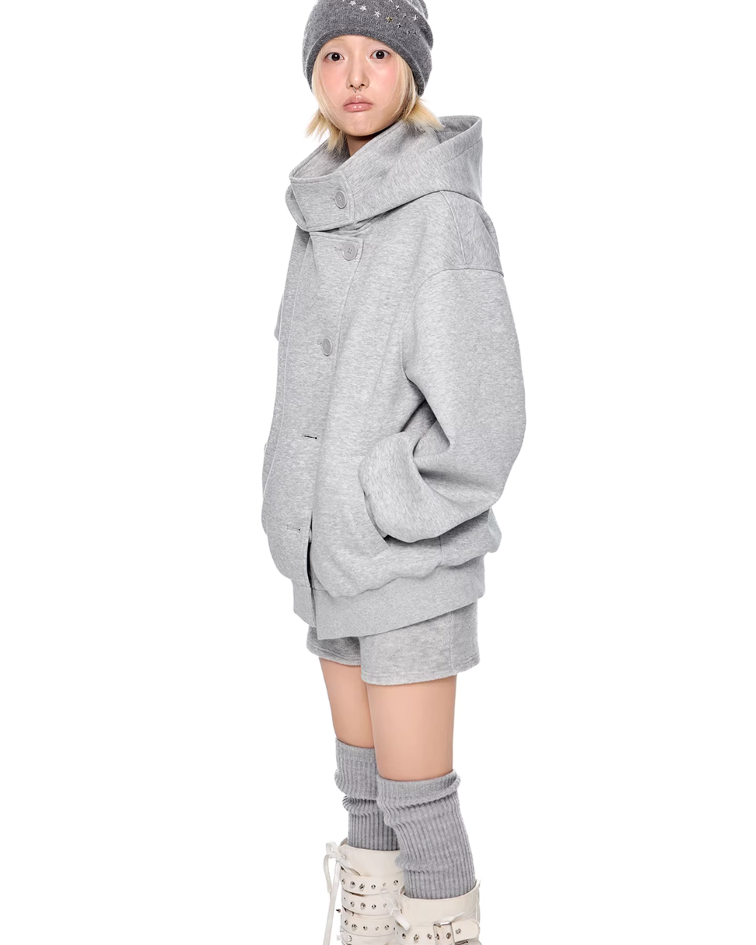 Short Wool Hooded Coat EZK0102