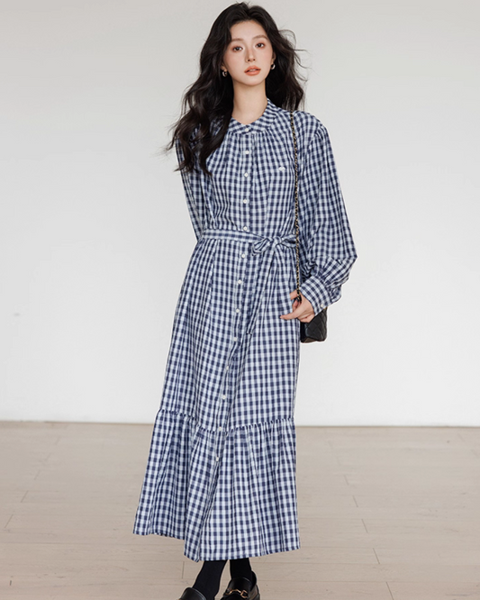 Ribbon Gingham Check Dress VAS0145