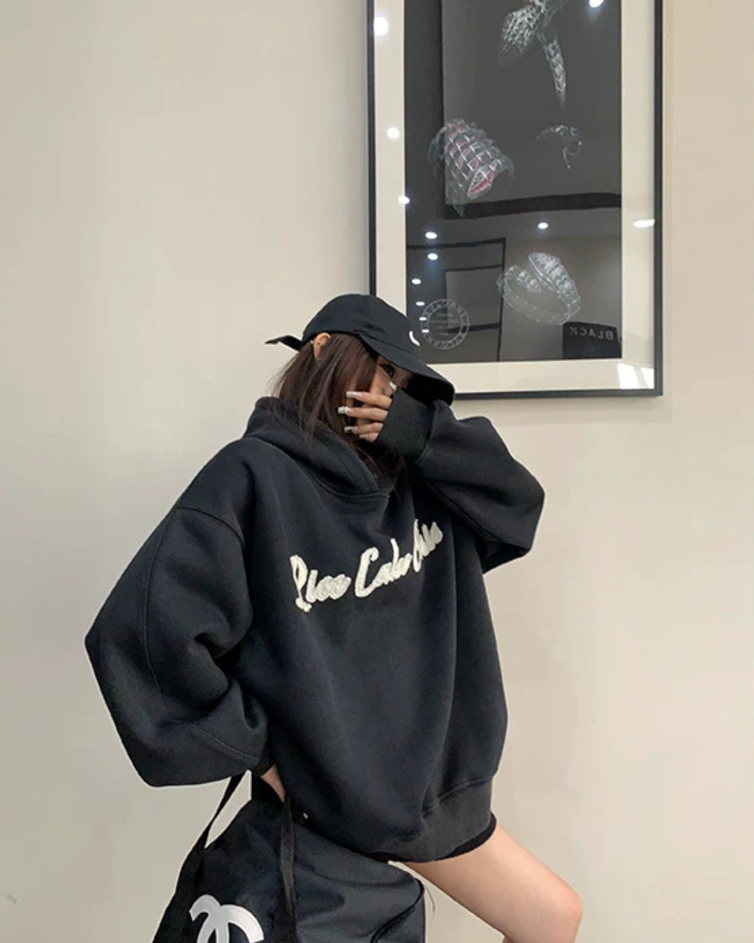 Oversized High-Neck Hoodie YLS1062