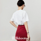 Ribbon Print T-Shirt / A-Line Mini Skirt LLA0486