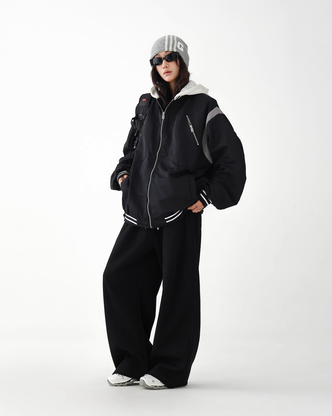 Retro Color Patchwork Hood Jacket ACS0286