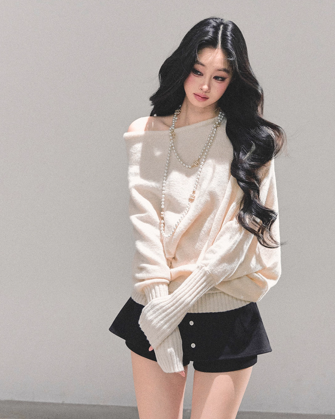 Dolman Sleeve Boat Neck Knit LAS0044