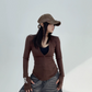 Slim Zip Long Sleeve Tops YLS0733