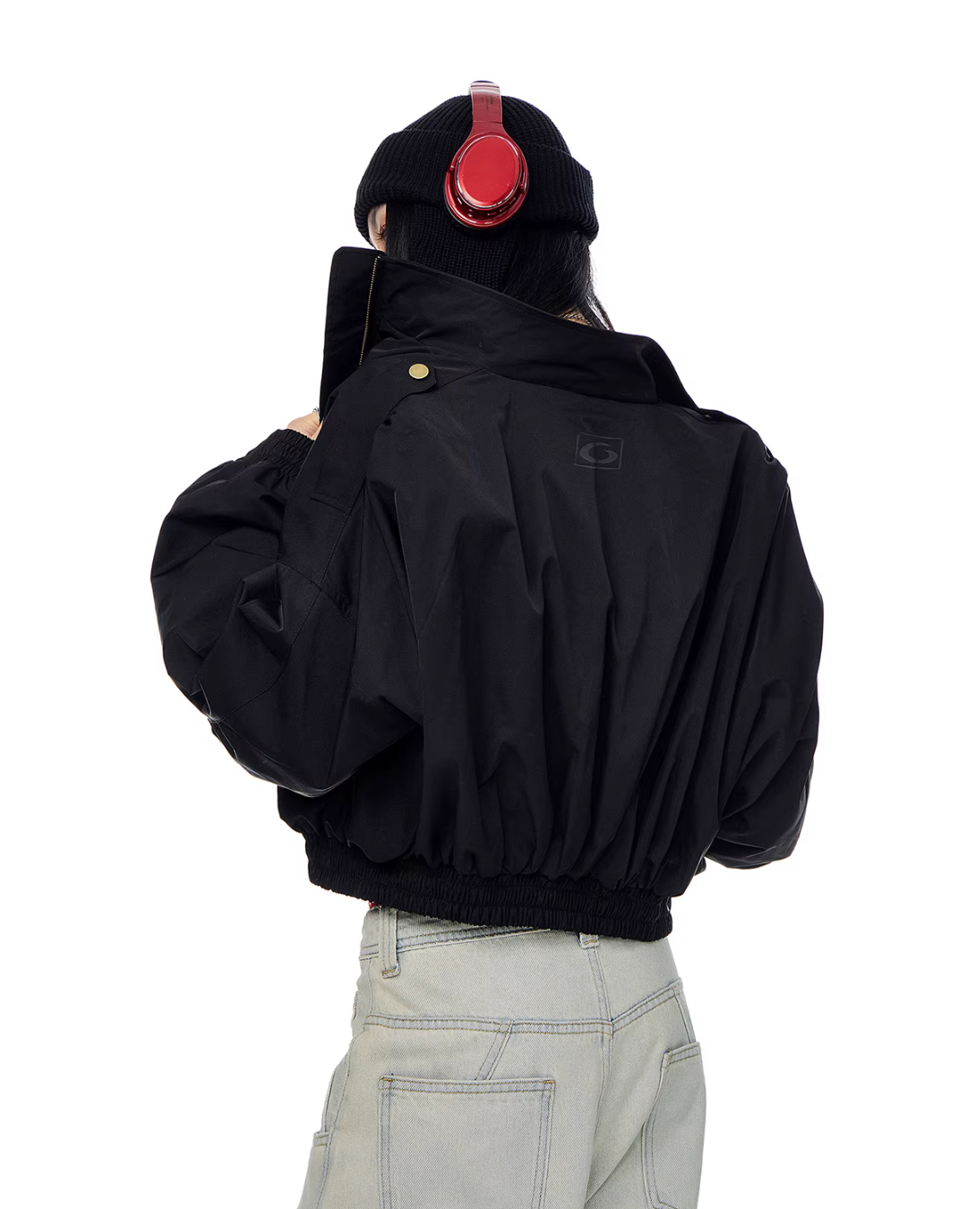 Stand Collar Cropped Jacket ICM0087