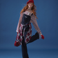 Half Button Border Top / Wide-Leg Denim Overalls ASG0053