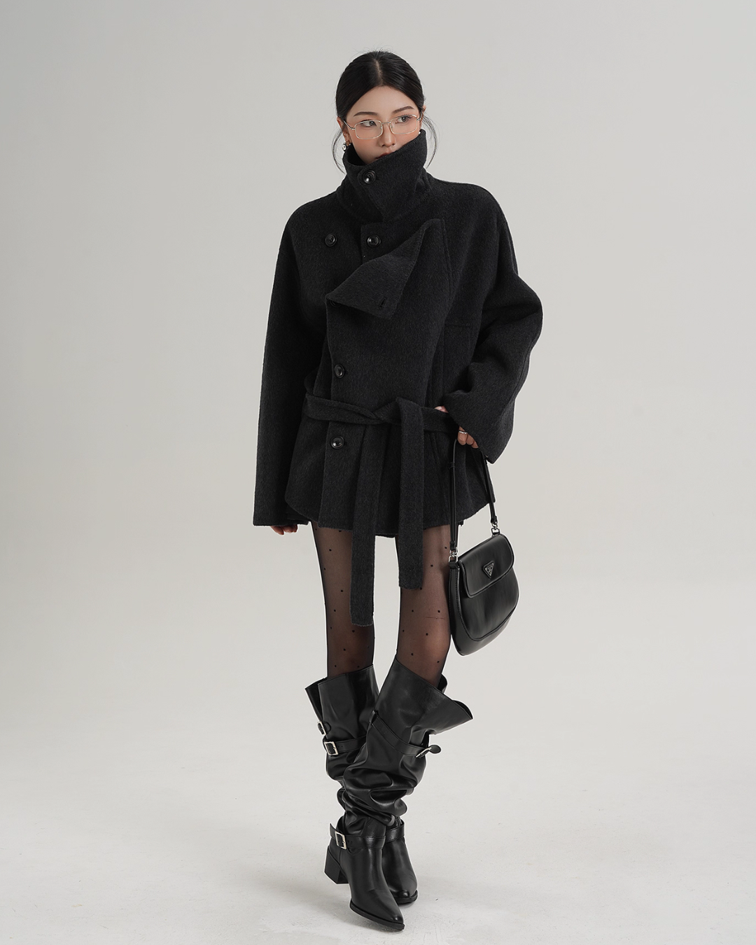 Stand Collar Wool Trench Coat SRS0376