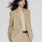 Stripe Design Blazer Jacket / Casual Wide Pants VAS0189